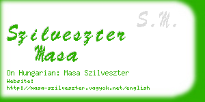 szilveszter masa business card